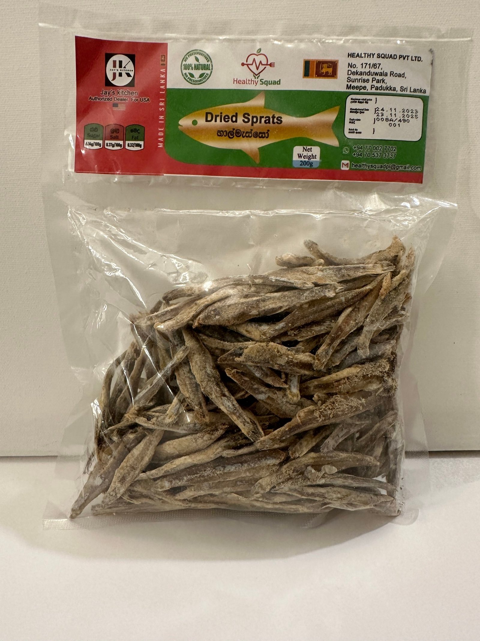 Sprats Headless Dry Fish  200g